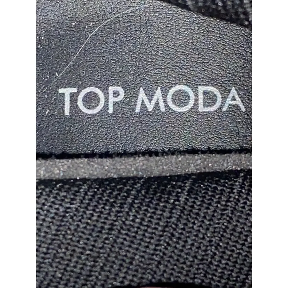 TOP MODA WO SIZE 10 MOTO CHUNKY HEEL BOOTS‎  LACEUP BLACK FAUX LEATHER CLEAN EUC